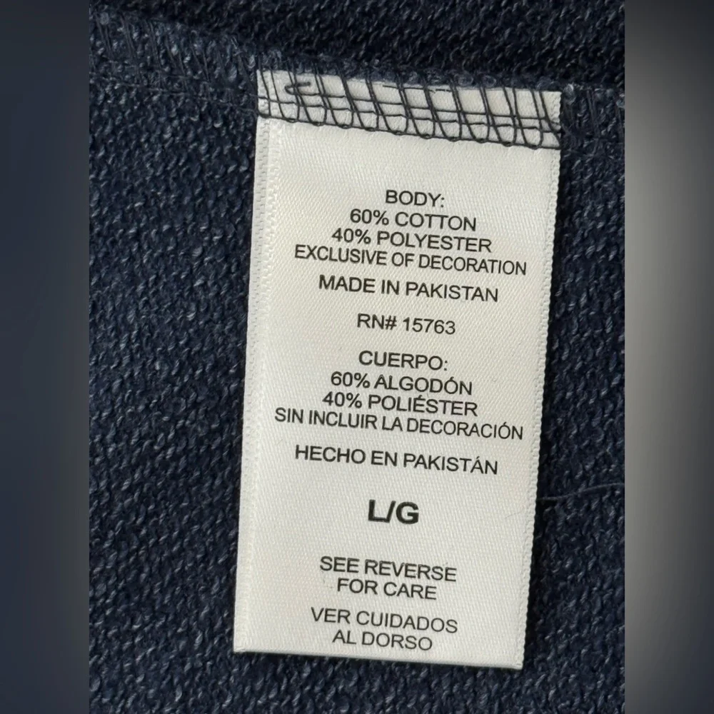 Champion Women's Blue All Over Stars and Logo Long Sleeve Pullover Tee, Size L - Picture 8 of 9